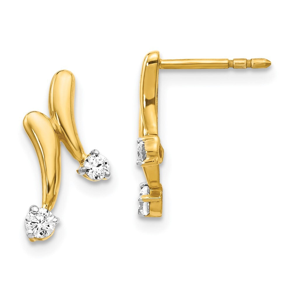 14k Yellow Gold Diamond Drop & Dangle Earrings