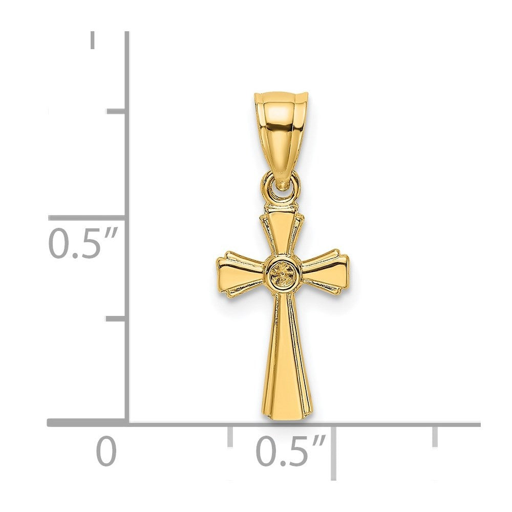 14k Yellow Gold Mini Cross Charm