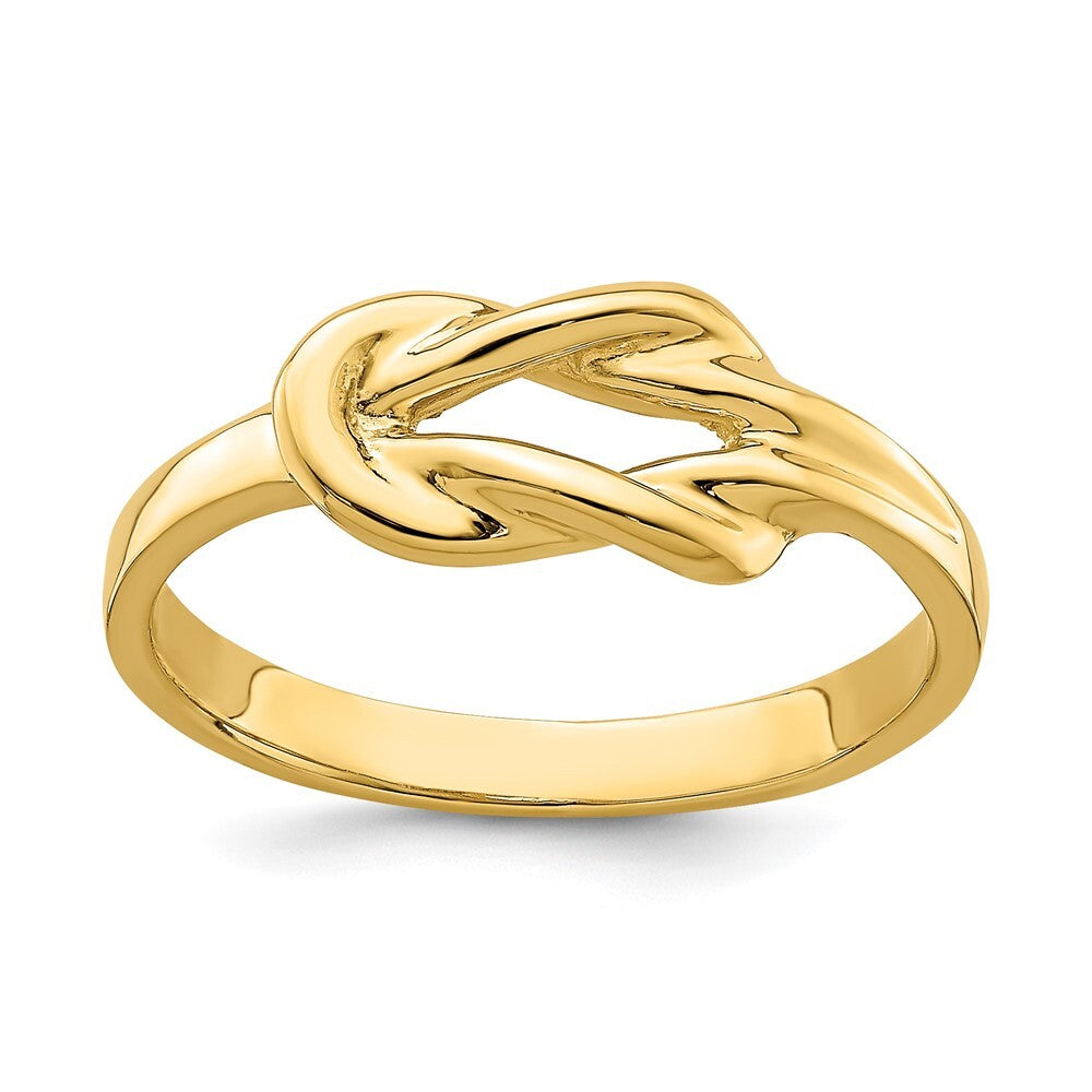 14K Yellow Gold Polished Freeform Love Knot Ring Size 7