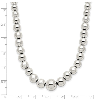 Sterling Silver Polished Beaded Necklace