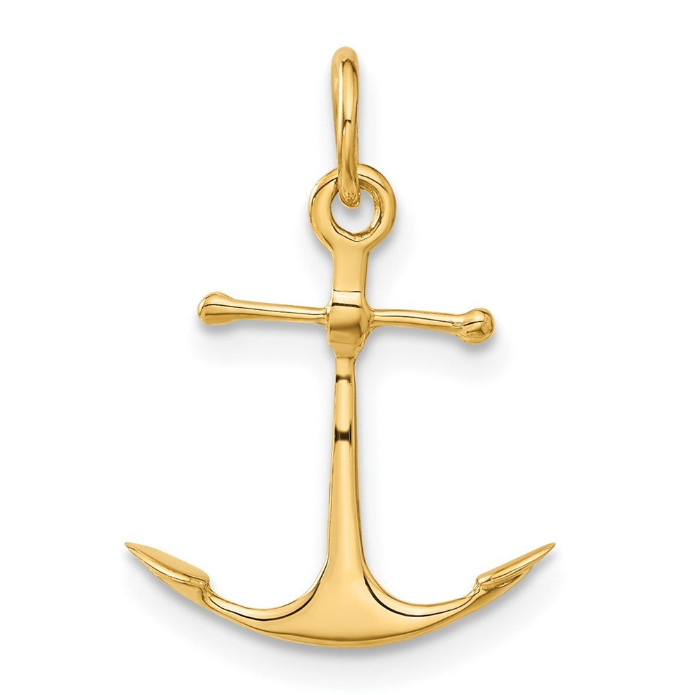14k Yellow Gold 3D Anchor Charm