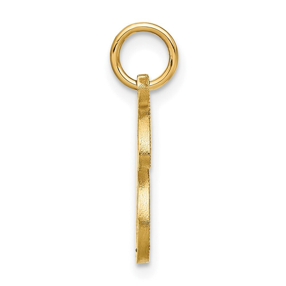 14k Yellow Gold Script Letter I Initial Charm Pendant for Women