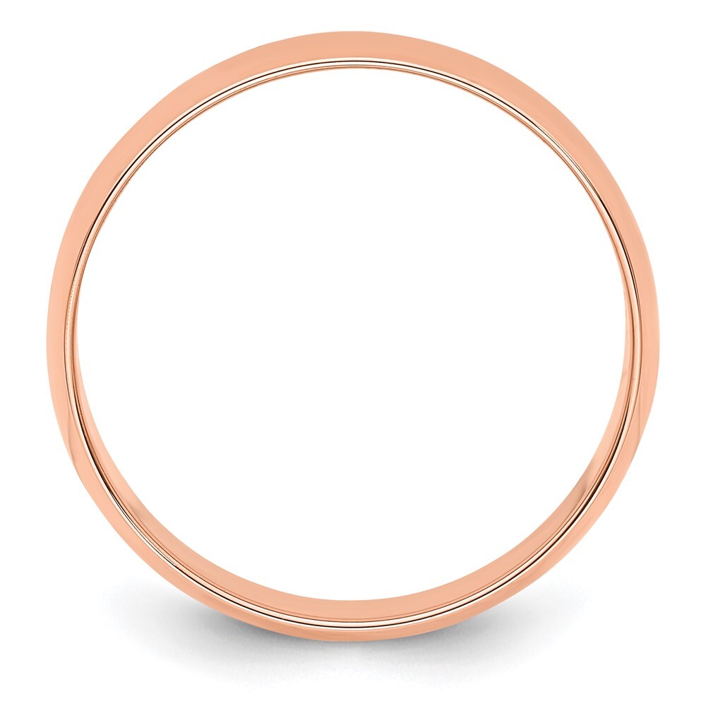 14k Rose Gold 6mm Lightweight Half Round Wedding Band Ring Size 6