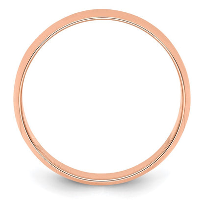 14k Rose Gold 6mm Lightweight Half Round Wedding Band Ring Size 6
