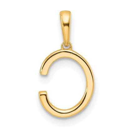 14k Yellow Gold Diamond Letter C Initial Pendant