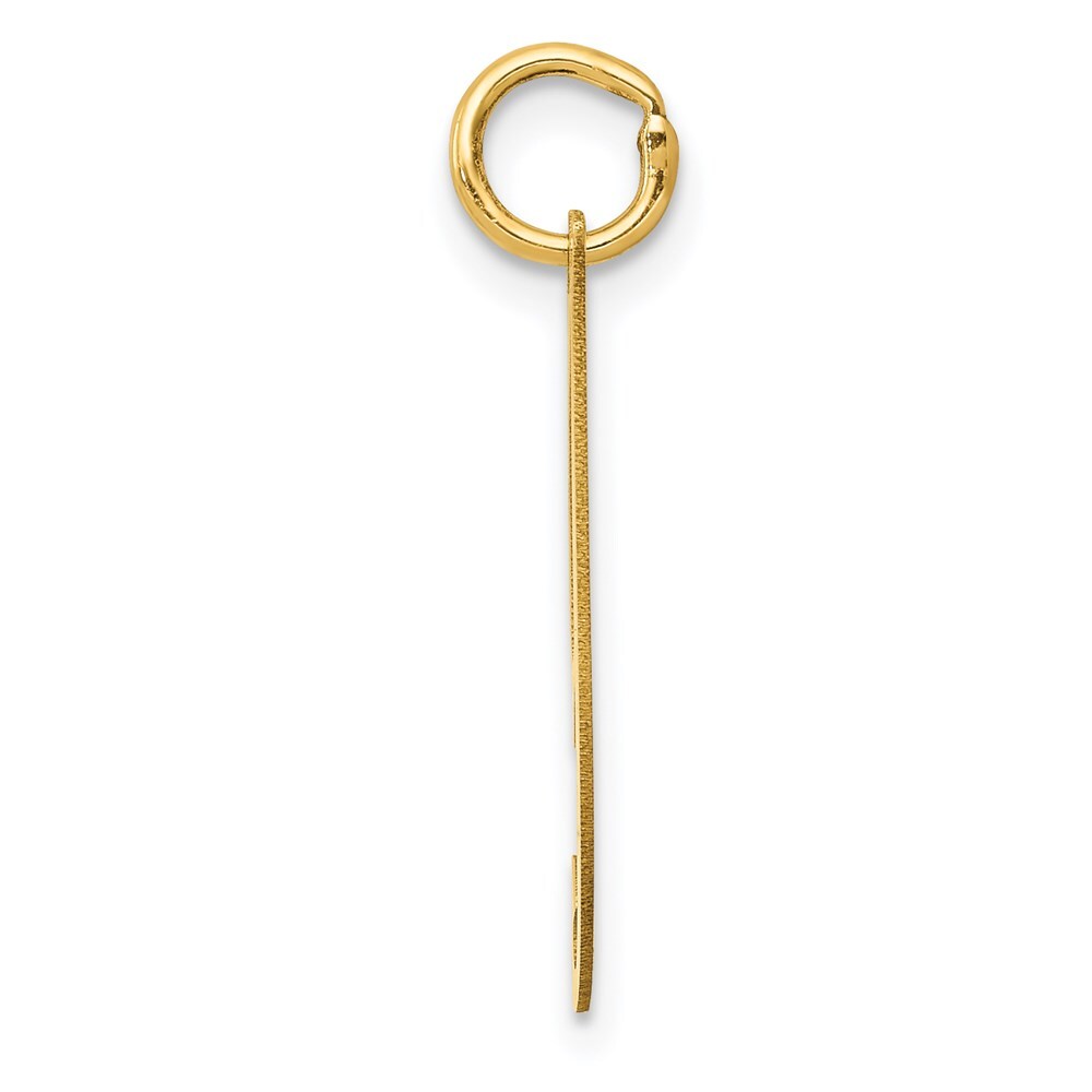 14k Yellow Gold Medium Fancy Script Letter I Initial Charm Pendant for Women