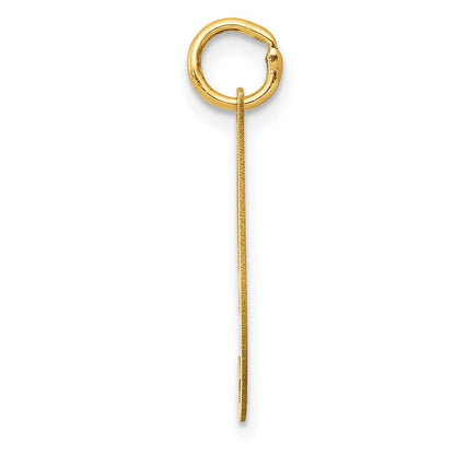 14k Yellow Gold Medium Fancy Script Letter I Initial Charm Pendant for Women