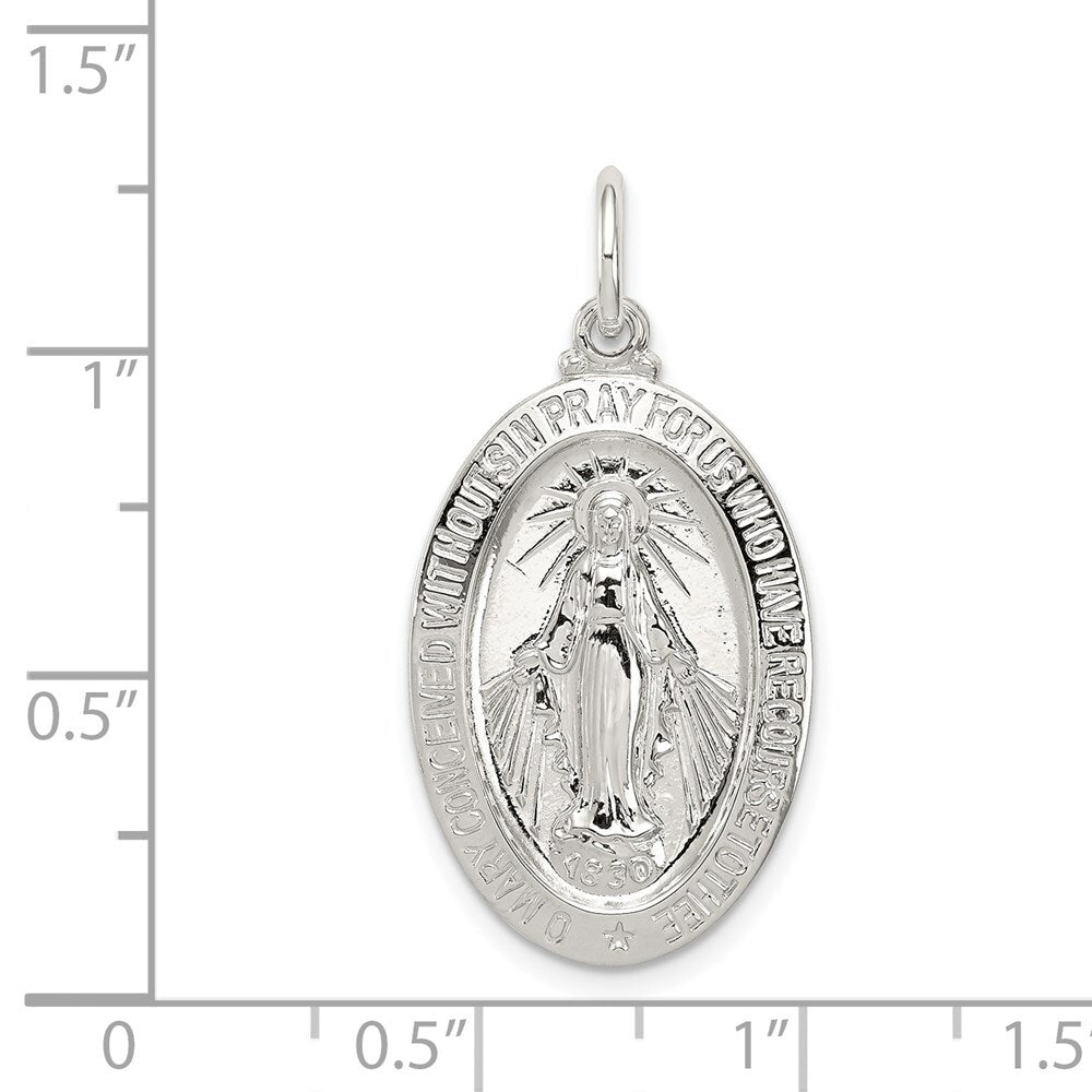 Sterling Silver Miraculous Medal Pendant Holiday Gift for Women
