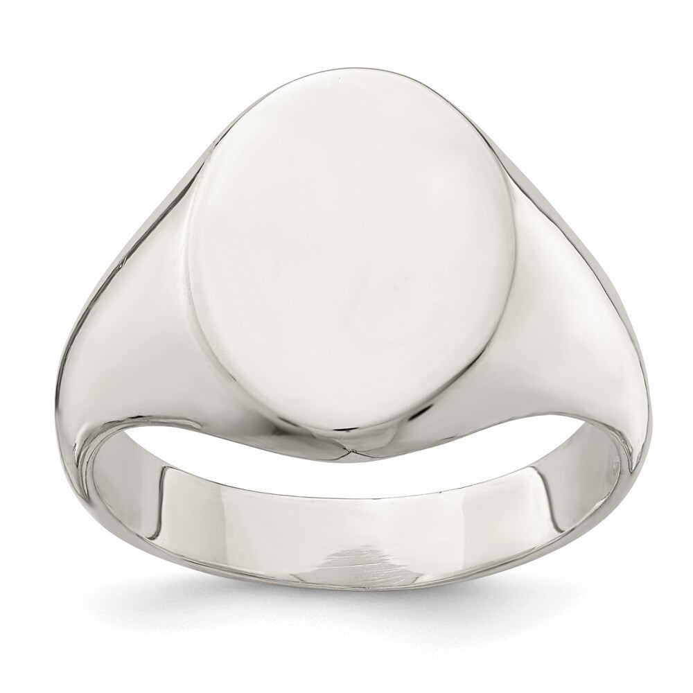 Sterling Silver 15x12mm Closed Back Signet Ring Size 11
