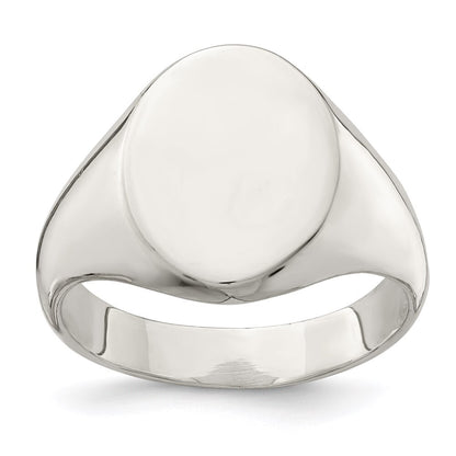 Sterling Silver 15x12mm Closed Back Signet Ring Size 11