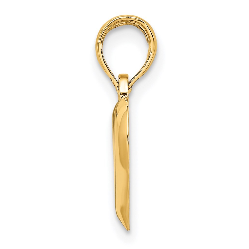 14k Yellow Gold Polished Teardrop Heart Charm