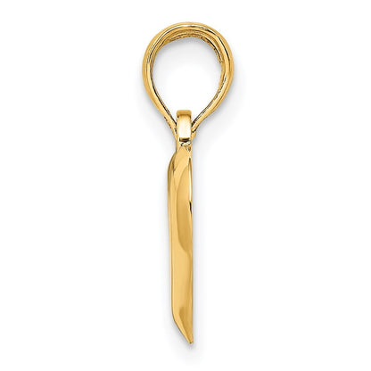 14k Yellow Gold Polished Teardrop Heart Charm