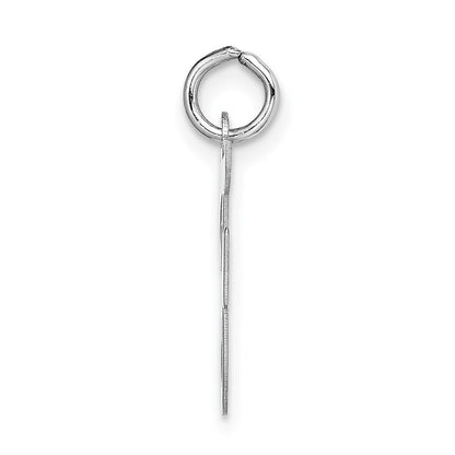 14k White Gold Medium Script Letter F Initial Charm Pendant