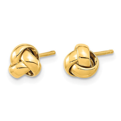 14k Yellow Gold Gold Polished Love Knot Stud Earrings Gift for Women