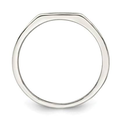 Sterling Silver Rhodium-plated Enameled Cross Ring Size 11