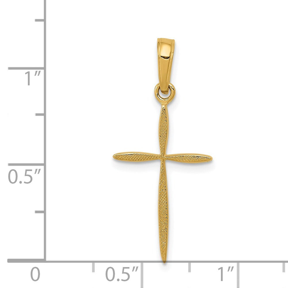 14k Yellow Gold Polished Cross With Tapered Ends Pendant for Women