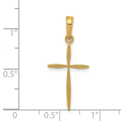 14k Yellow Gold Polished Cross With Tapered Ends Pendant for Women