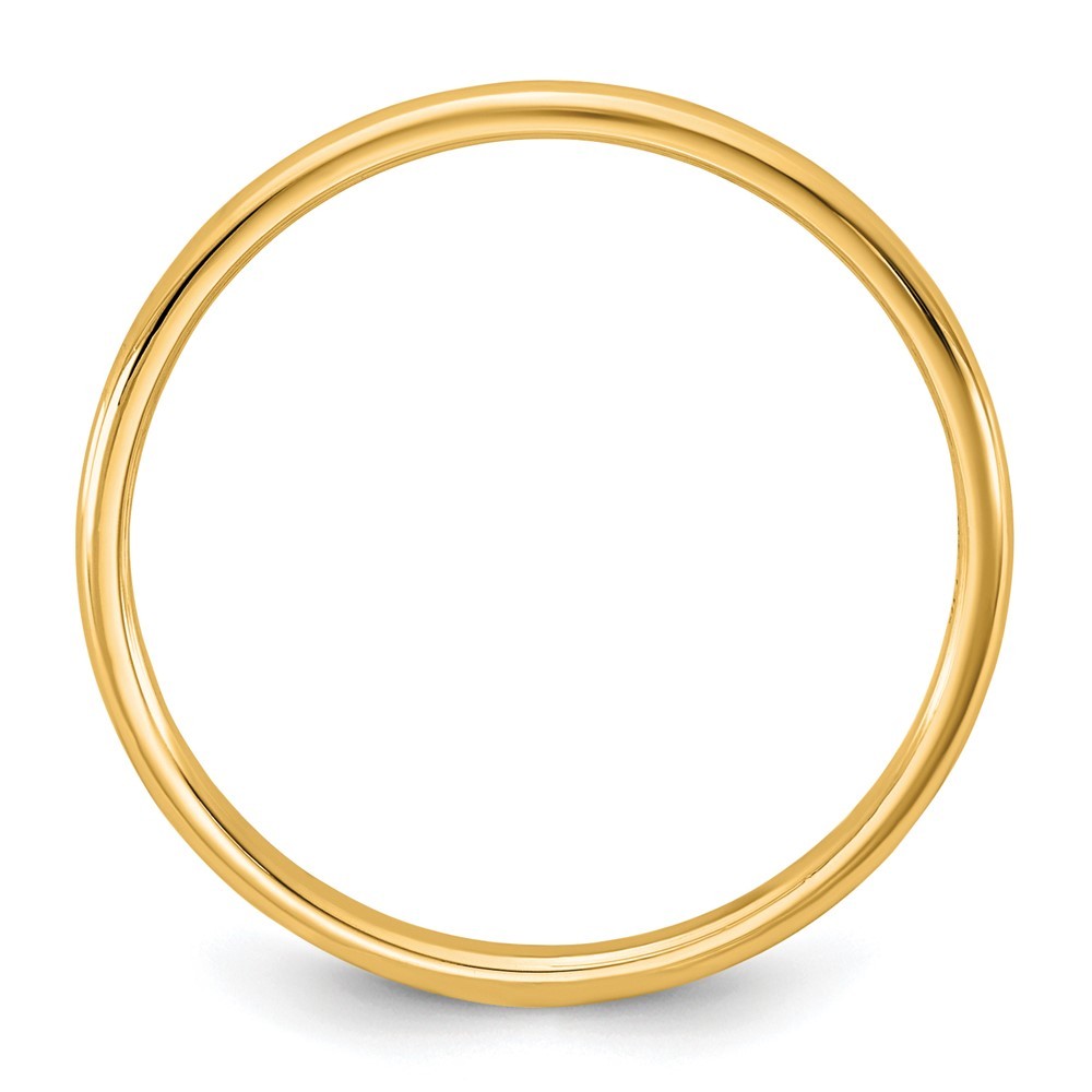 14K Yellow Gold 1.5mm LTW Half Round Band Ring Size 10