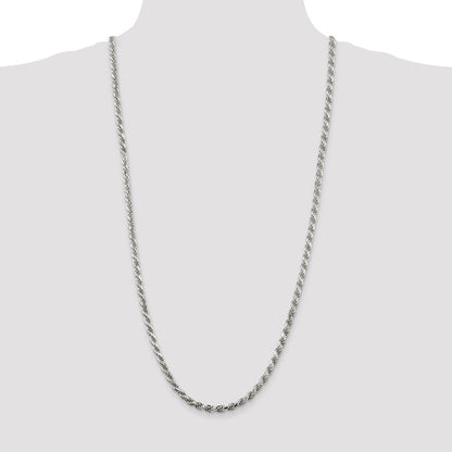 Sterling Silver 4.6mm Diamond-cut Rope Chain