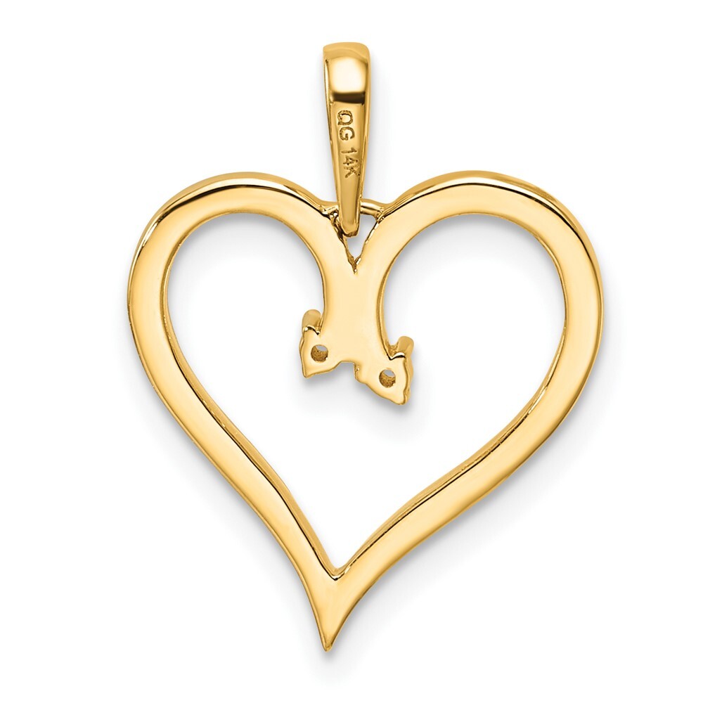 14k Yellow Gold Heart Pendant Mounting for Women