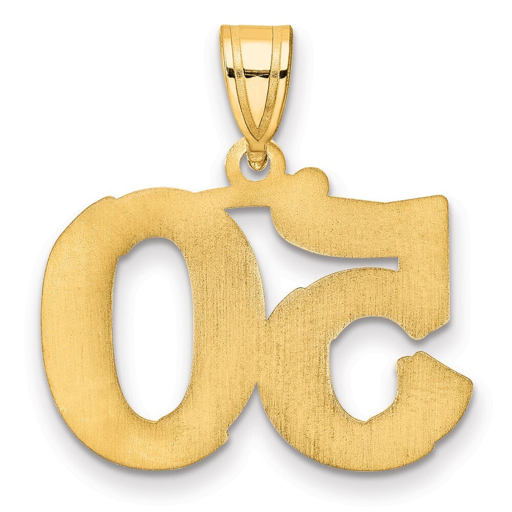 14k Yellow Gold Polished Etched Number 50 Pendant for Women