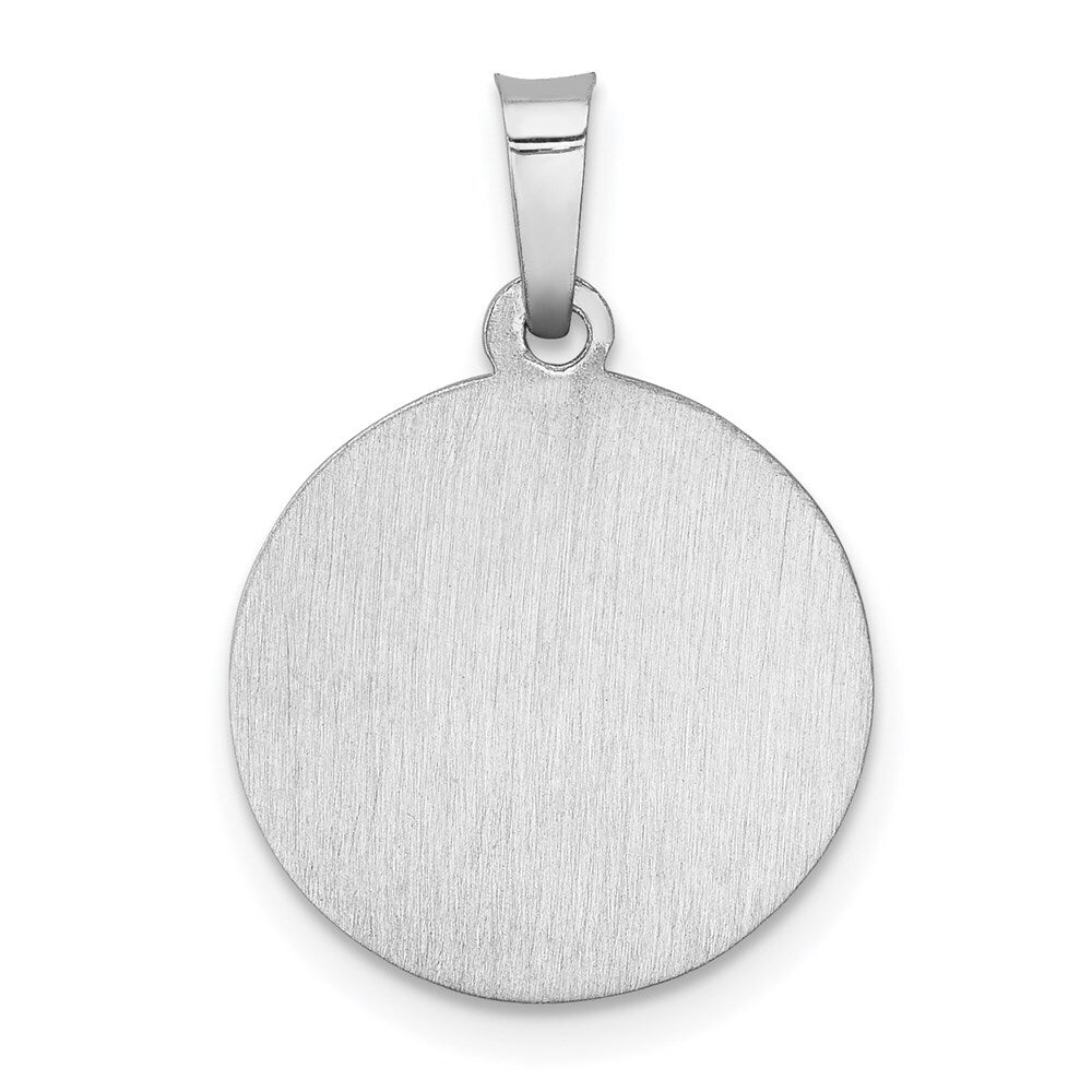 14k White Gold Polished/Satin St Christopher Medal Hollow Pendant for Women