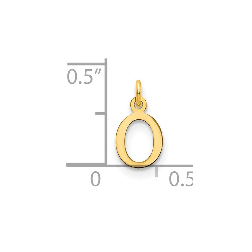 14k Yellow Gold Cutout Letter O Initial Pendant for Women