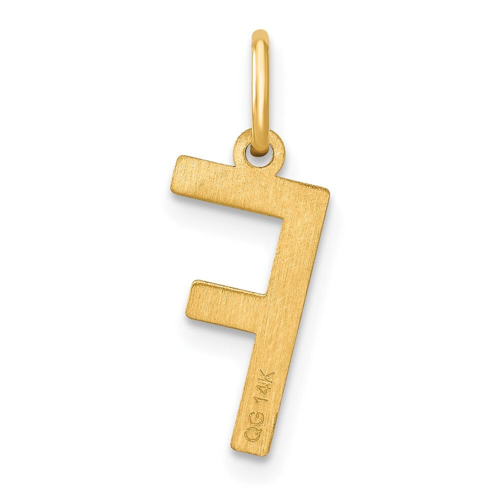 14k Yellow Gold Letter F Initial Pendant for Women