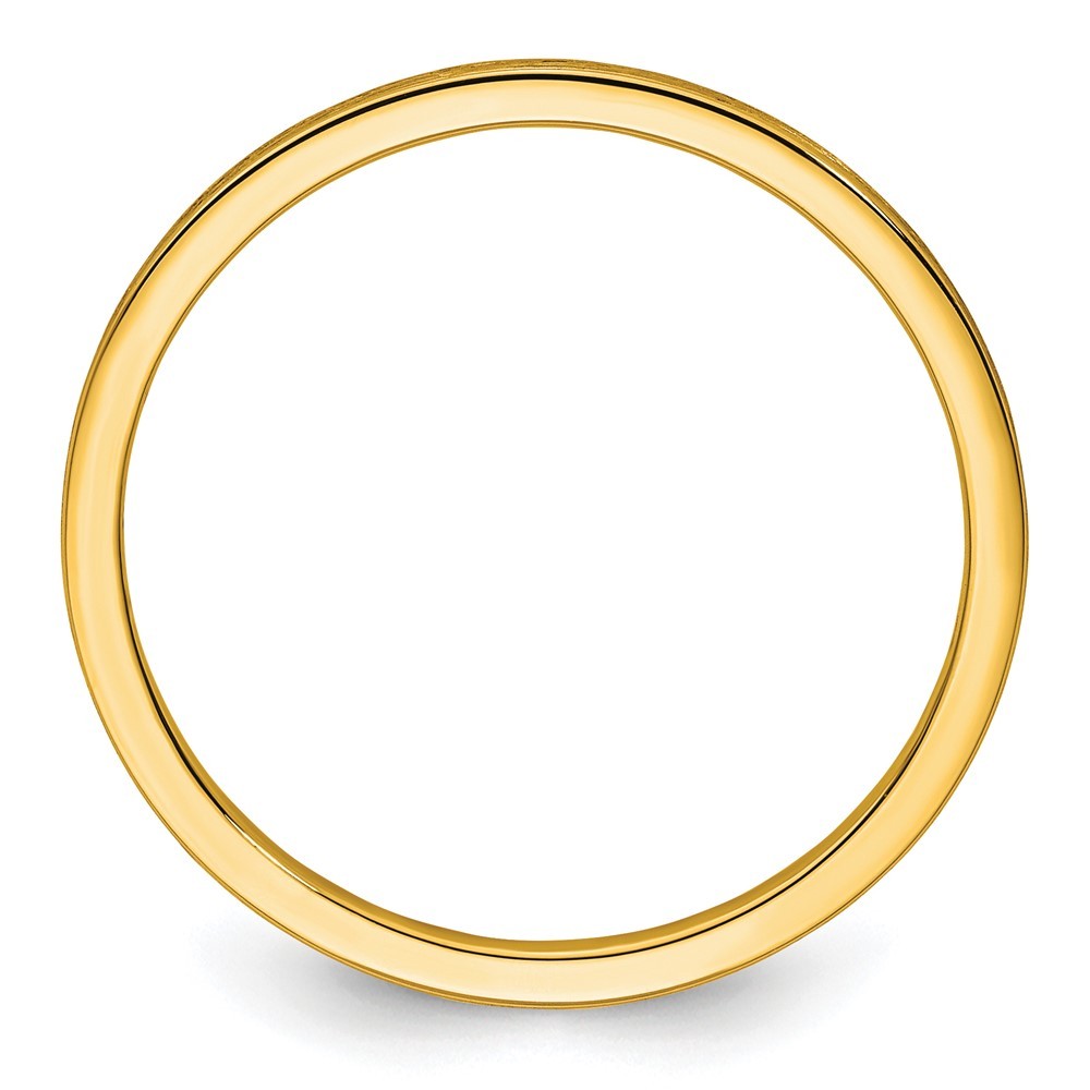 14k Yellow Gold 1.2mm Flat Satin Stackable Band Ring Size 7