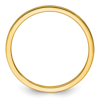 14k Yellow Gold 1.2mm Flat Satin Stackable Band Ring Size 7