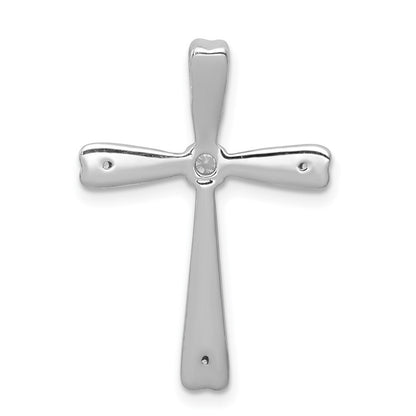 14k White Gold 1/10ct. Diamond Cross Chain Slide Pendant for Women