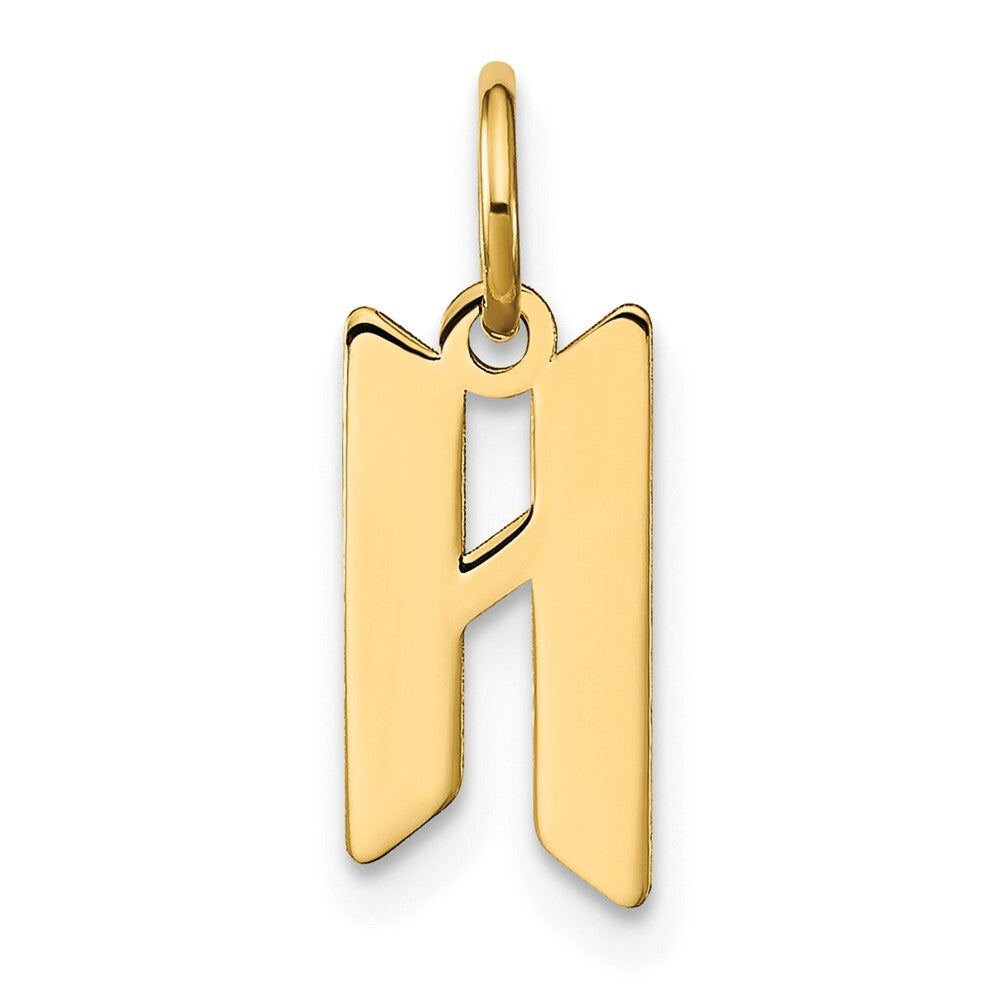 14k Yellow Gold Letter H Initial Pendant for Women
