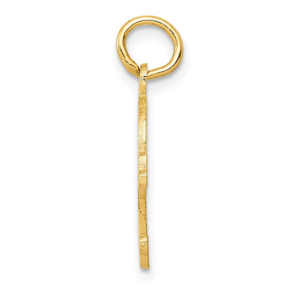 14k Yellow Gold Skull and Bones Charm Pendant for Women