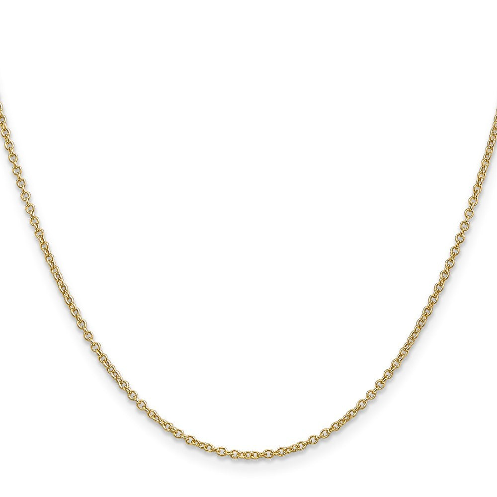 14k Yellow Gold 20 inch 1.4mm Round Open Wide Link Cable Chain Necklace