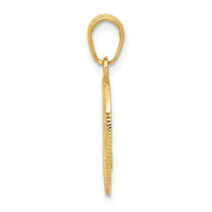 14k Yellow Gold Police Officer Badge Pendant for Women