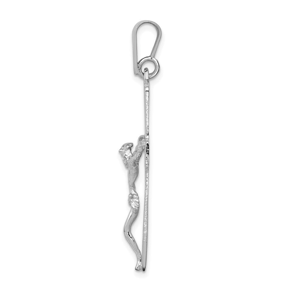 14k White Gold Crucifix Pendant for Women