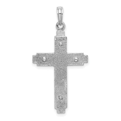 14k White Gold Polished Cross Pendant for Women