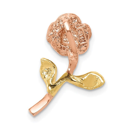 14k Two-tone Gold Rose Chain Slide Pendant for Women