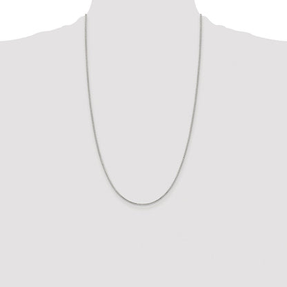 Sterling Silver Rhodium-plated 1.25mm 8 Sided Diamond-cut Box Chain