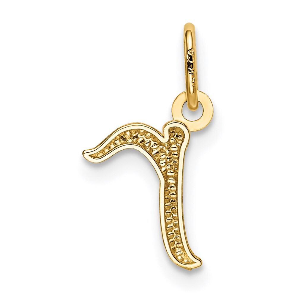 14k Yellow Gold Letter R Initial Charm Pendant for Women