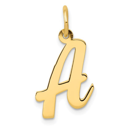 14k Yellow Gold Medium Script Letter A Initial Charm