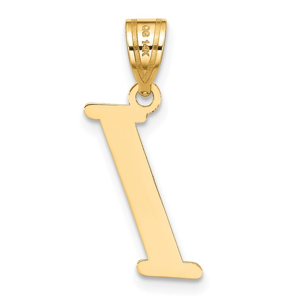 14k Yellow Gold Polished Letter I Initial Pendant for Women