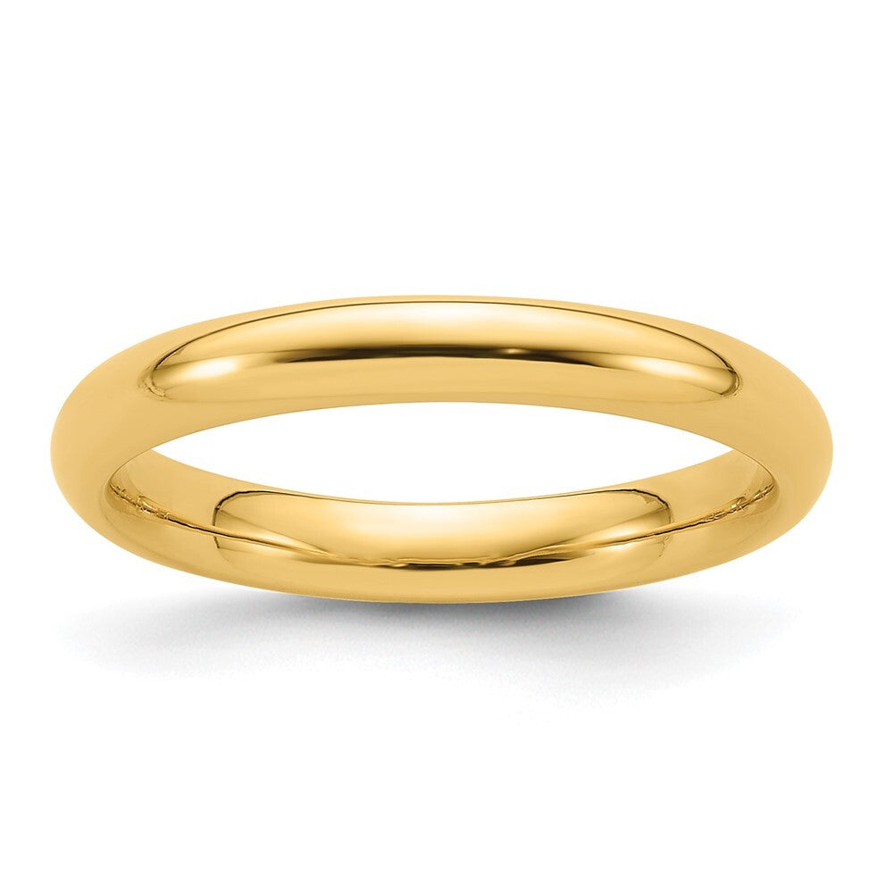 14K Yellow Gold Yellow Gold 3mm Standard Weight Comfort Fit Wedding Band Size 6