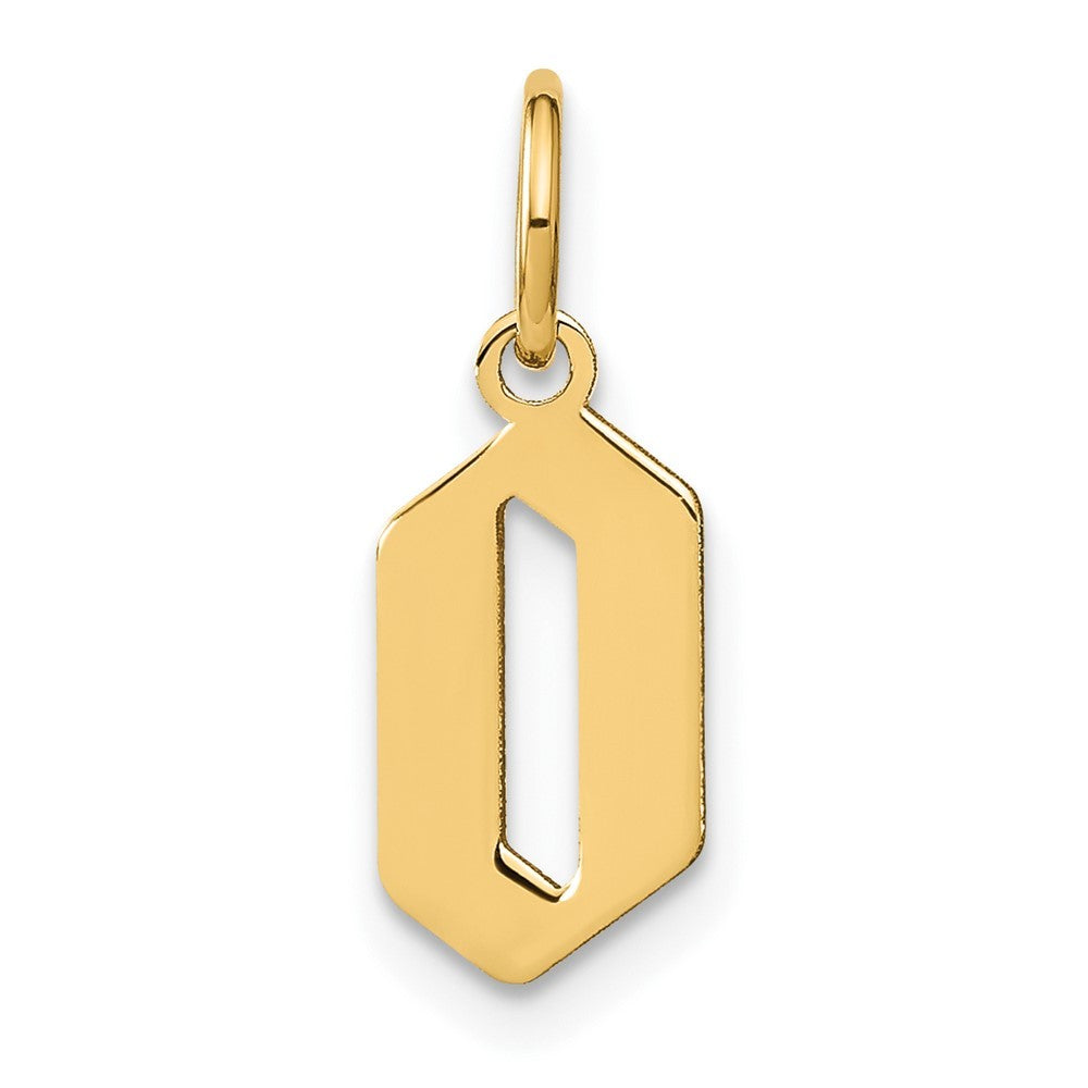 14k Yellow Gold Letter O Initial Pendant