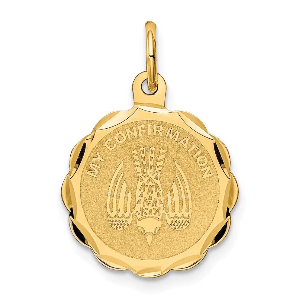 14k Yellow Gold My Confirmation Charm Pendant for Women