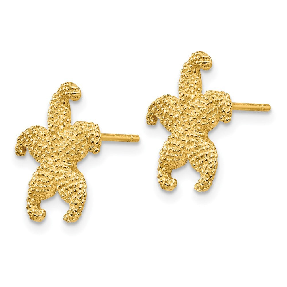 14k Yellow Gold Starfish Earrings