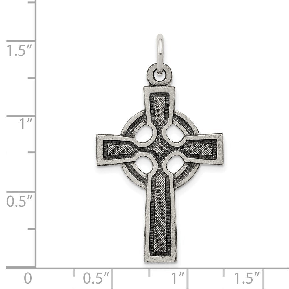 Sterling Silver Antiqued Celtic Cross Charm Holiday Gift for Women