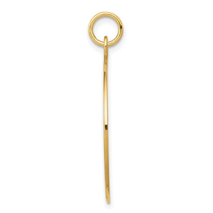14k Yellow Gold 25mm Round Red Enameled Medical Jewelry Pendant