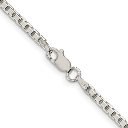 Sterling Silver 2.5mm 8 Sided Diamond-cut Box Chain Necklace