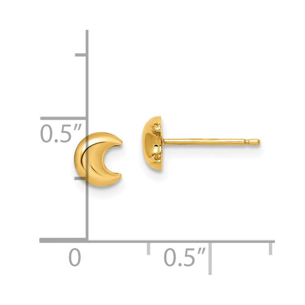 14k Yellow Gold Moon Drop & Dangle Earrings